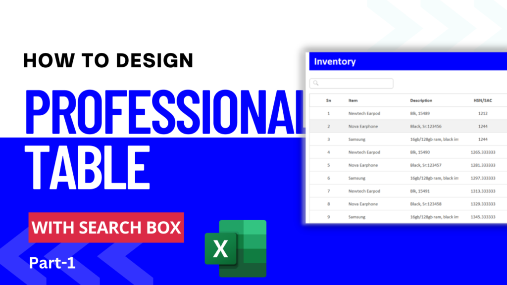 How to design professional table in excel